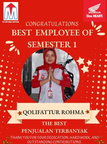 Qolifattur Rahma Raih Penghargaan Best Employee Semester 1 2026 Kategori Penjualan Terbanyak di Istana Motor 2 Mandala